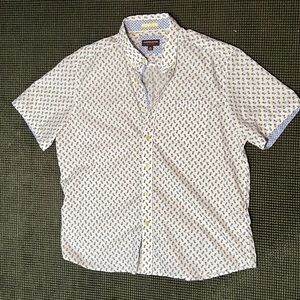 Johnston & Murphy Men’s XL Printed Cotton Short Sleeved Button Down